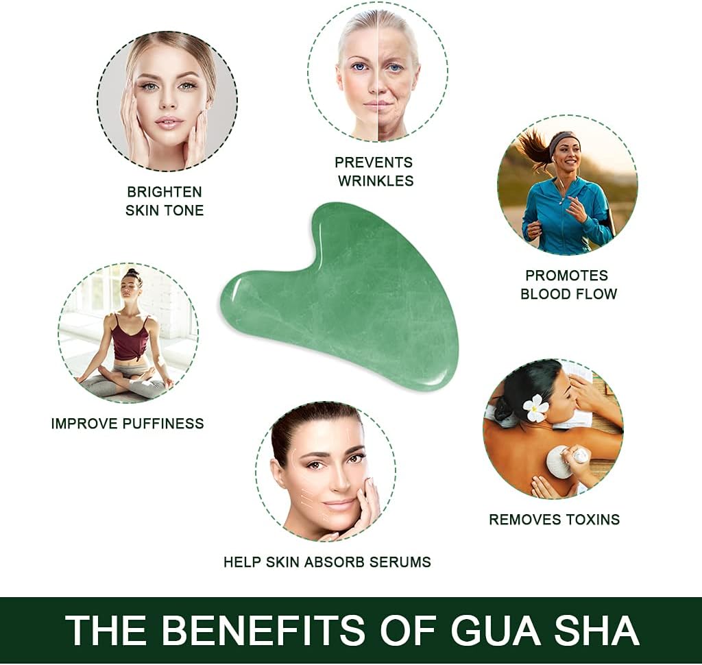 Gua-Sha-Set «Jade» · Massage-Tool & Rosehip-Öl