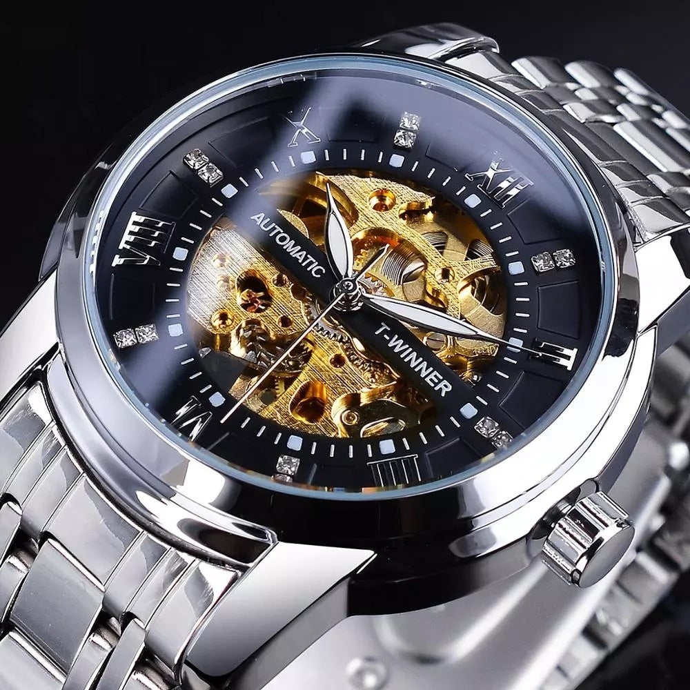 Herren Mechanische Uhr mit Hohlmuster