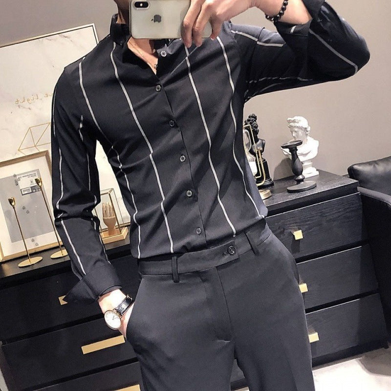 Gestreiftes Slim-Fit Kurzarmhemd – Bild 4 | LuxeStyle