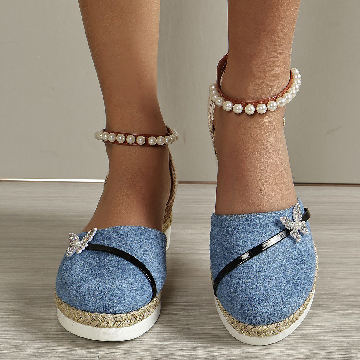 Espadrille-Sandalen mit Keilabsatz – Bild 7 | LuxeStyle