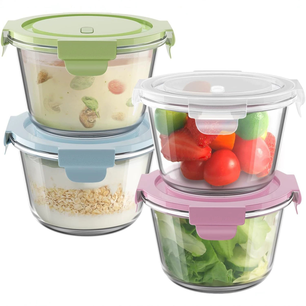 Glas-Lunchbox mit Fächern – 4er-Set – Bild 4 | LuxeStyle