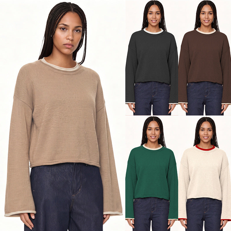 Pullover Sweater im Color-Block-Design
