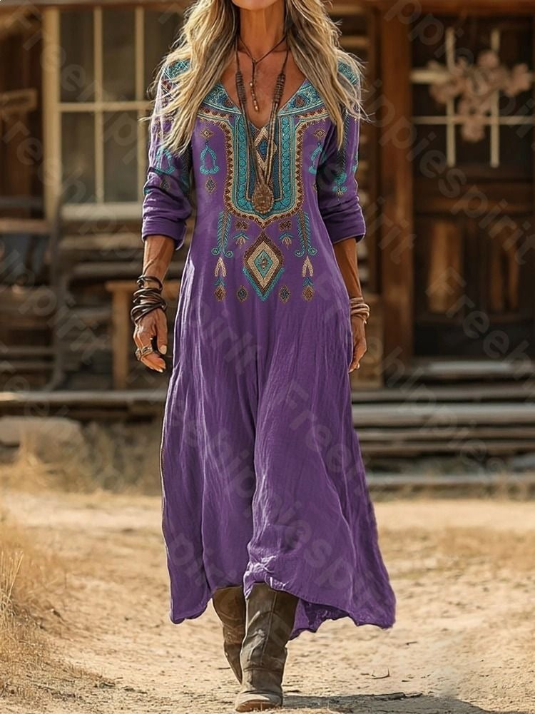 Boho-Kleid mit 3D-Ethno-Muster – Bild 4 | LuxeStyle