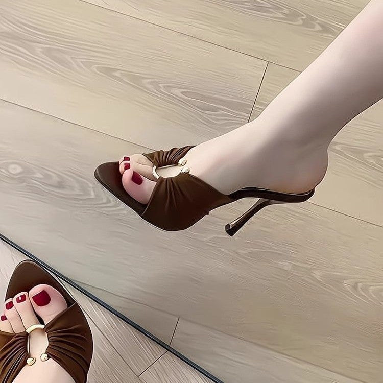 Mule-Sandalette «Nodo» · Drapiert, Spitze Form