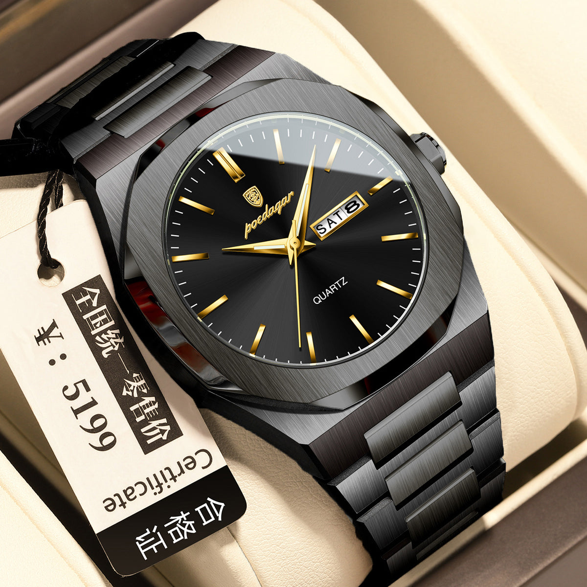 Männer-Wasserdichte Leuchtende Quarz-Uhr | LuxeStyle