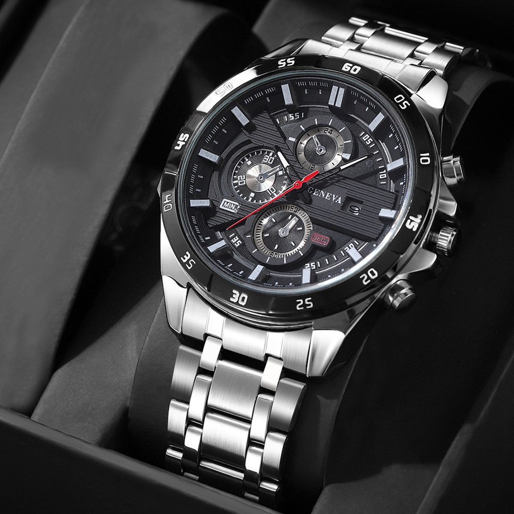 Quarz-Uhr mit Stahlarmband für Herren – Bild 2 | LuxeStyle
