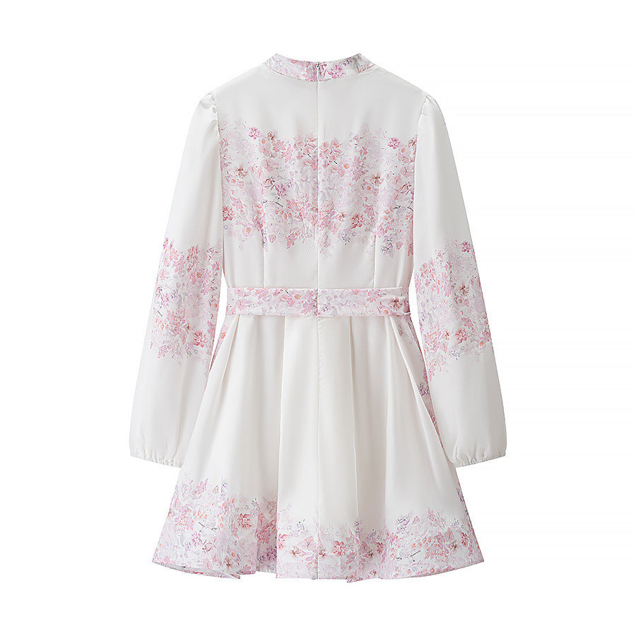 Luftiges A-Linien Blumenkleid mit langen Ärmeln – Bild 4 | LuxeStyle
