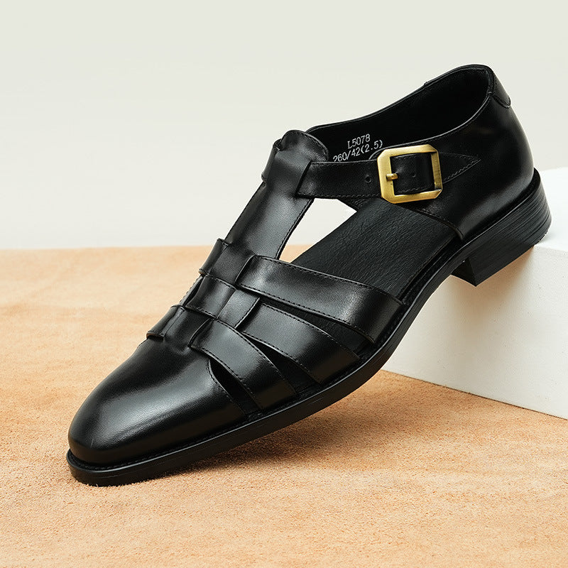 Retro Business Sandalen aus Leder