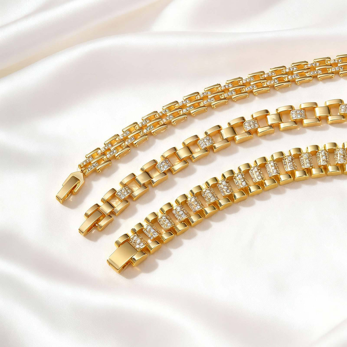 Kupfer Armband mit Zirkonia, Goldfarben – Bild 4 | LuxeStyle