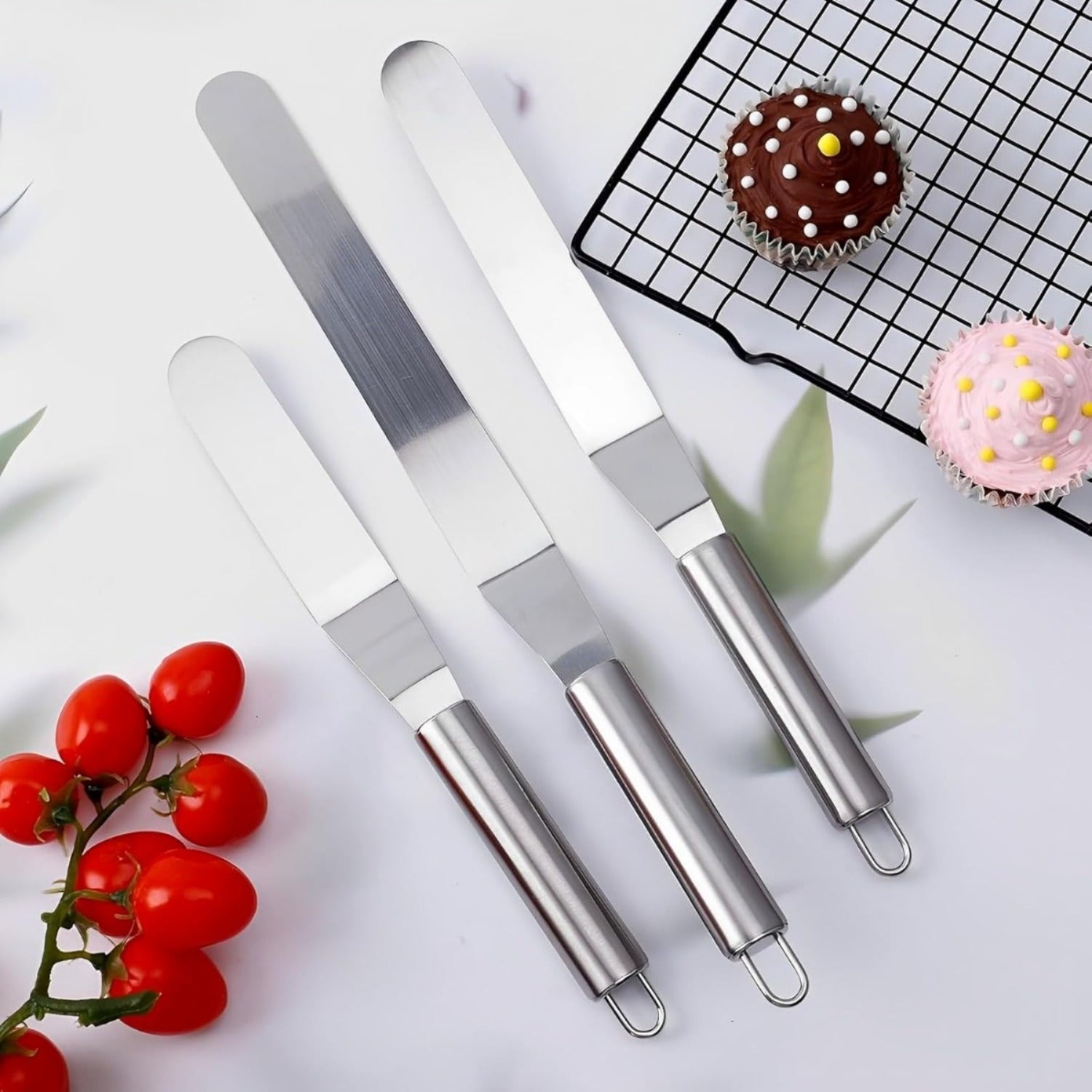 Winkelspatel-Set aus Edelstahl, 3-teilig