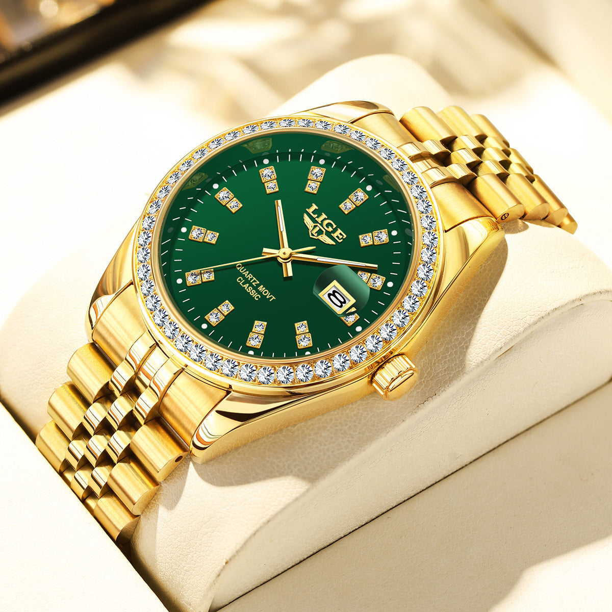 Elegante Quarz-Armbanduhr