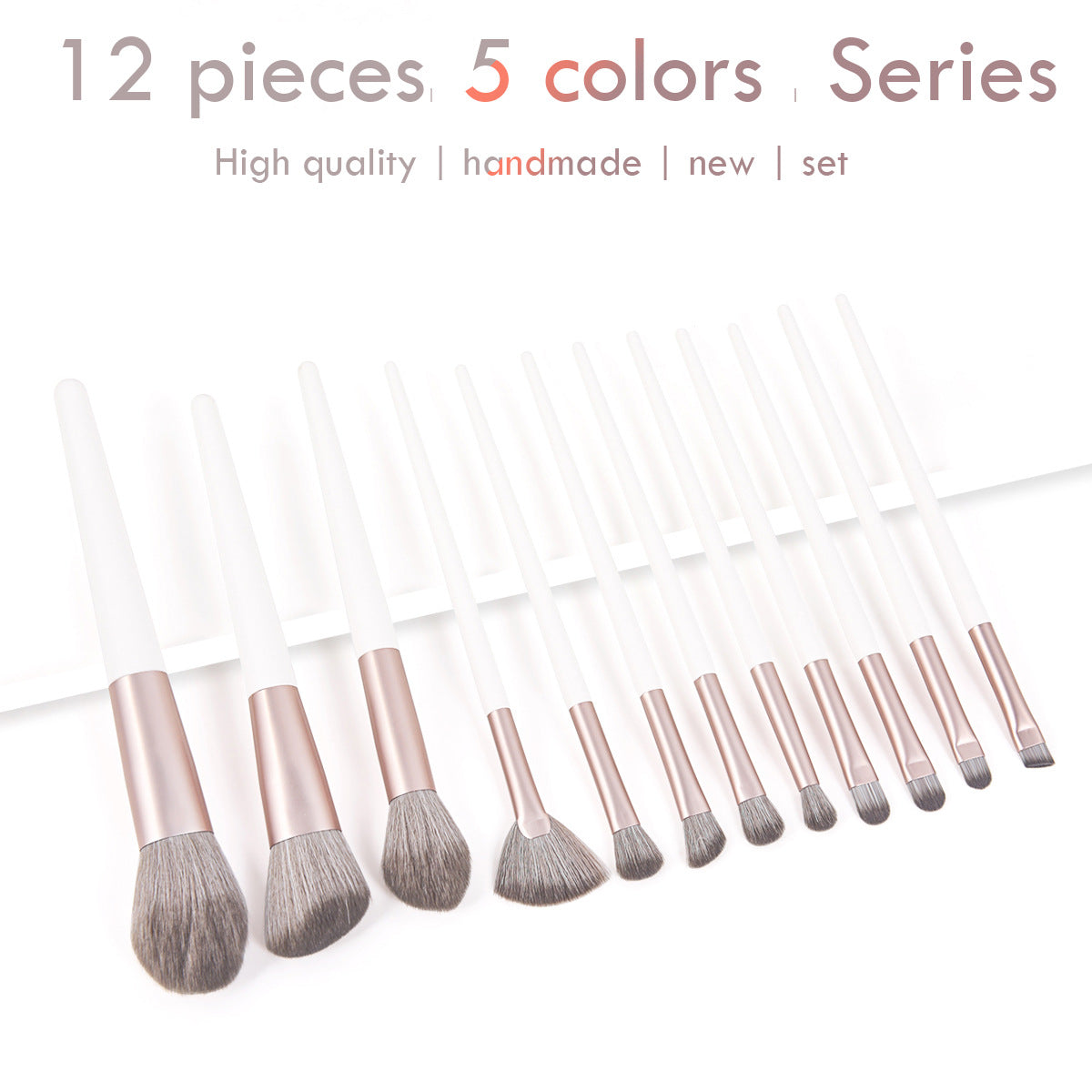 12-teiliges Make-up Pinselset mit Tasche