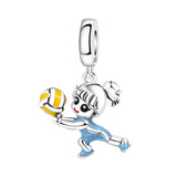 Farbe: Kleines Mädchen Volleyball