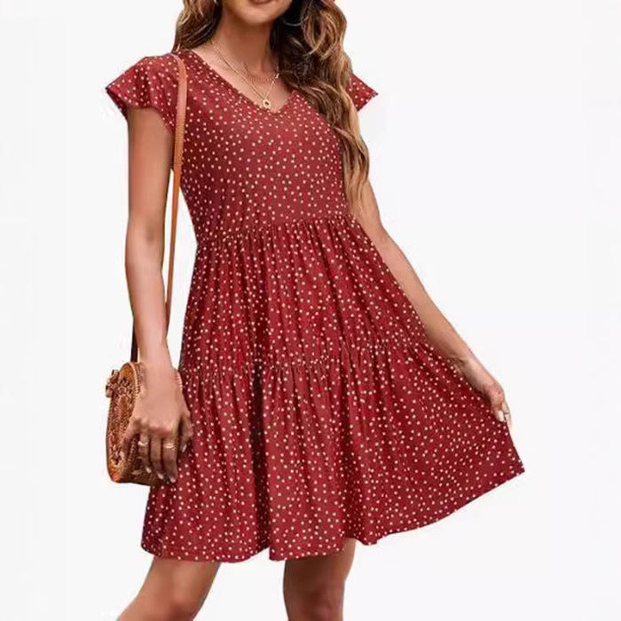 Elegantes Plisseekleid mit V-Ausschnitt | LuxeStyle