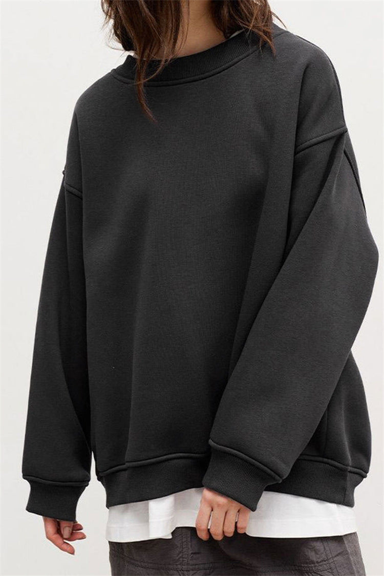Weitenfreundlicher Rundhals-Hoodie