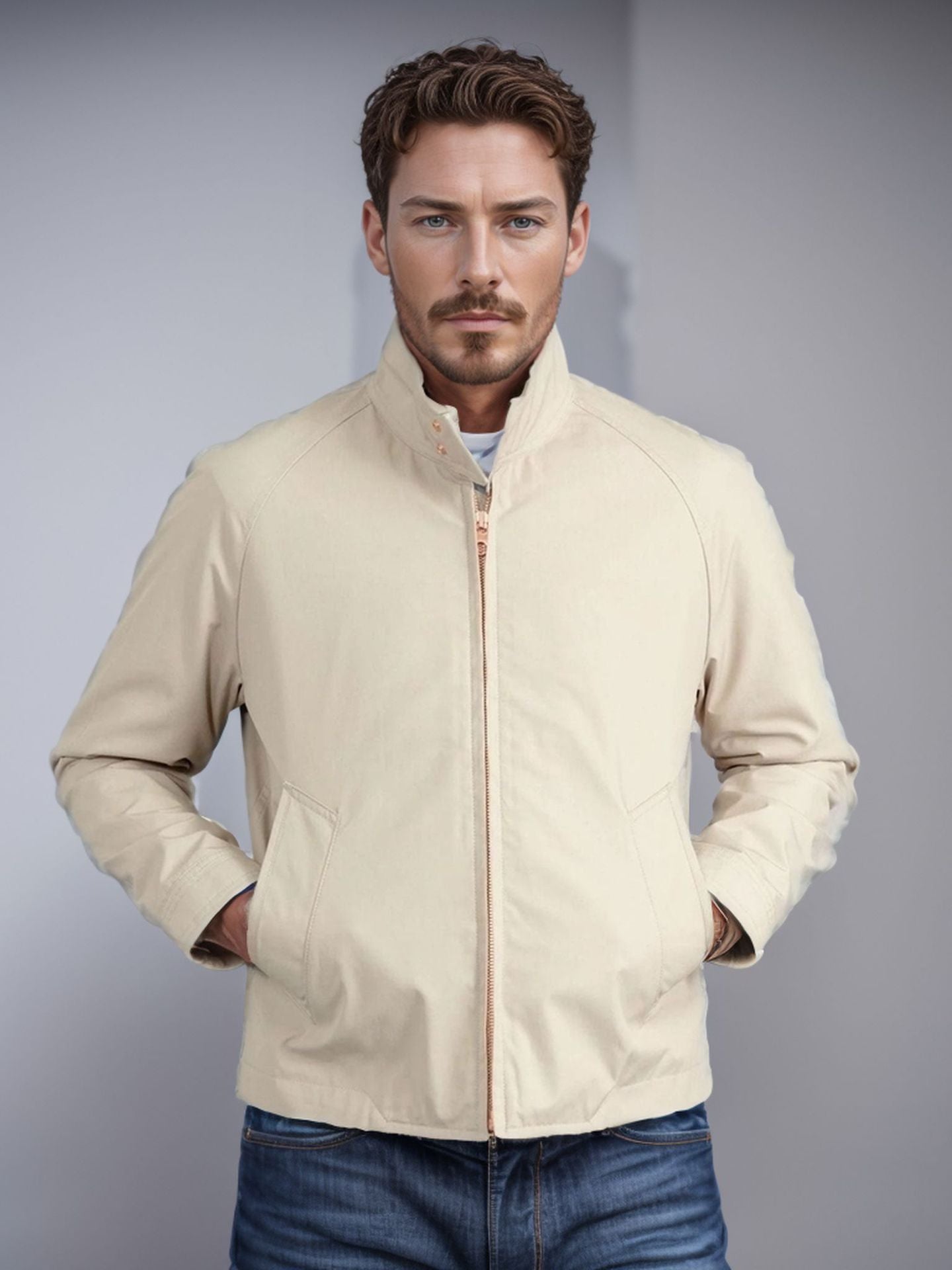 Herren Übergangsjacke mit Rundsaum