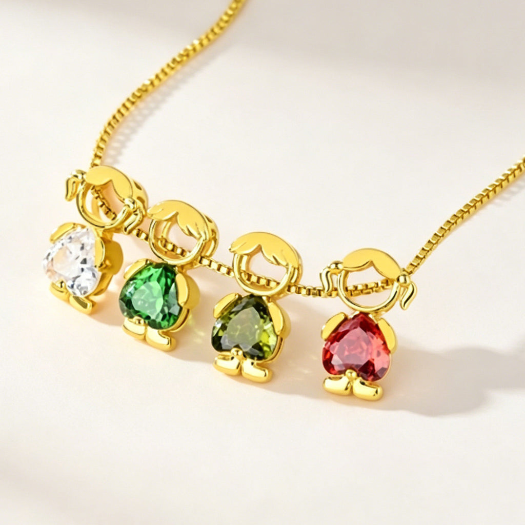 Herzförmige Kupfer-Halskette mit Diamanten