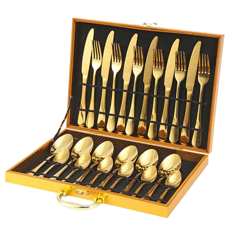 24-teiliges Edelstahl-Gedeck mit Western-Messer
