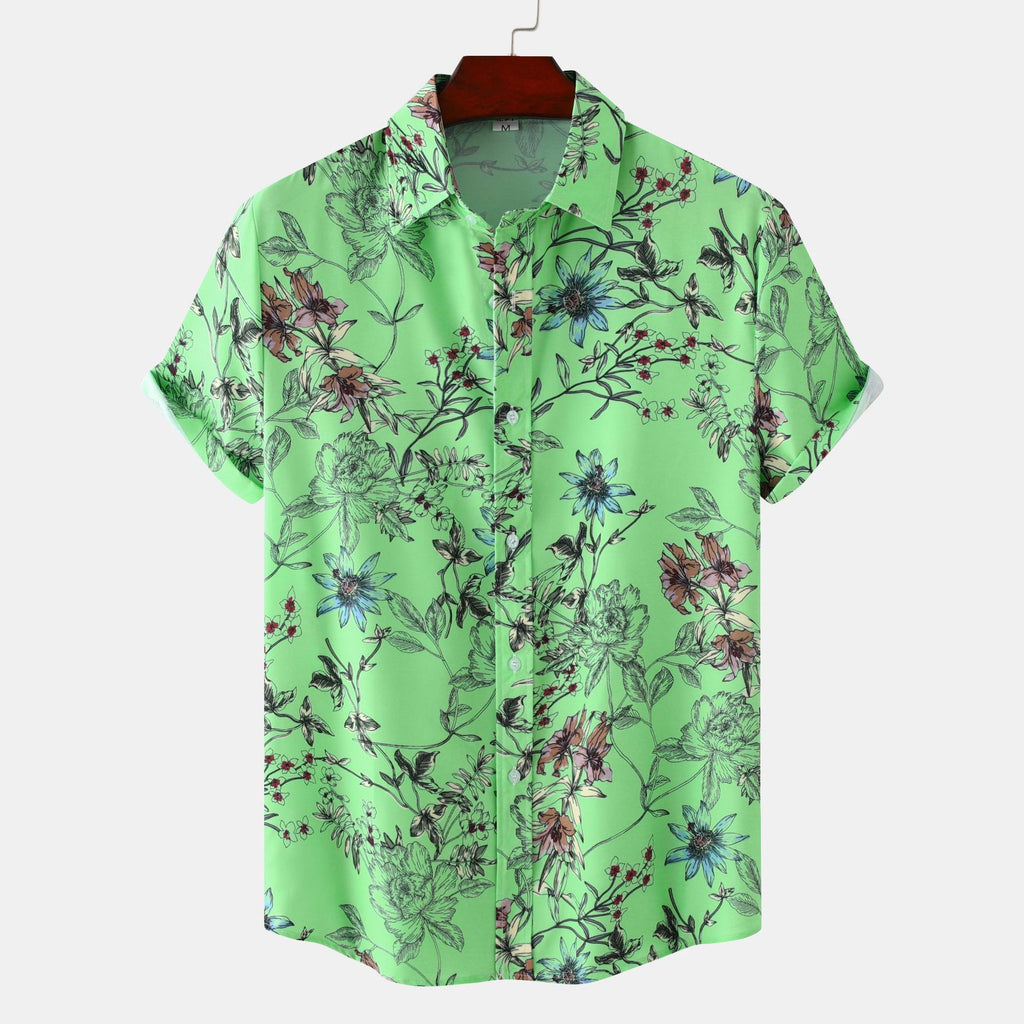 Kurzärmliges Männer-Shirt mit Blumenprint – Bild 9 | LuxeStyle