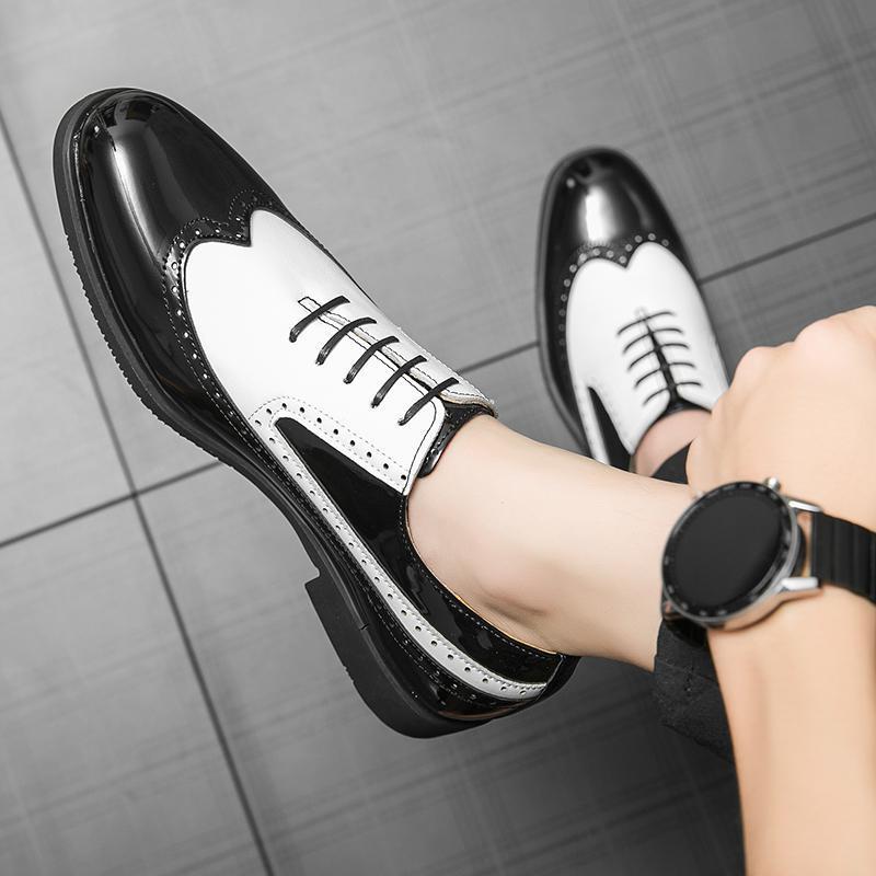 Britische Brogue Kunstlederschuhe für Herren | LuxeStyle