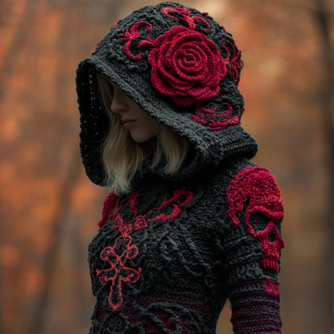 Kapuzen-Sweatshirt mit Blumenmuster