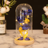 Farbe: Holz Blau Blume, Glasabdeckung