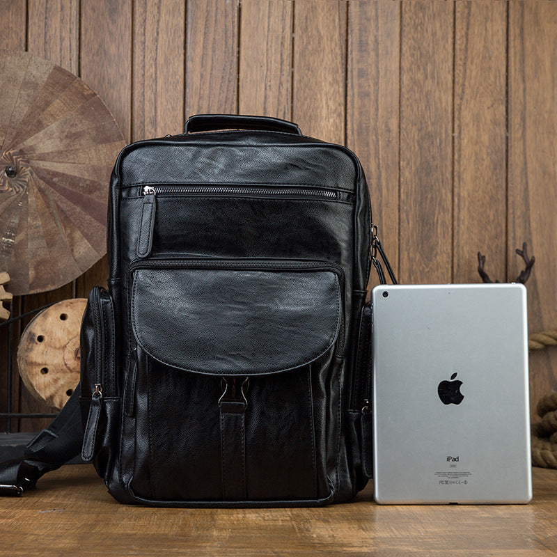 Grosser Rindsleder-Rucksack für Herren – Bild 5 | LuxeStyle