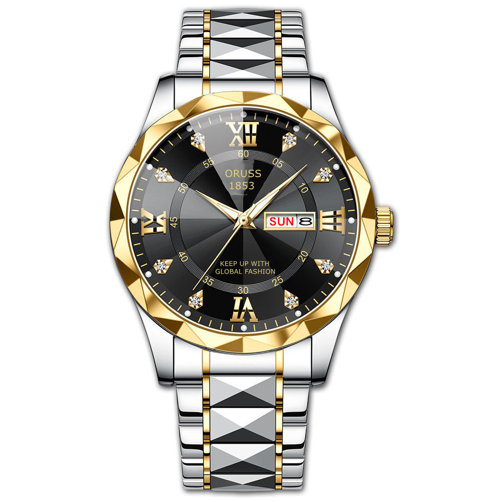 Herren-Quarz-Armbanduhr