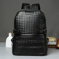 Rucksack aus Kunstleder, geflochten, schwarz – Bild 3 | LuxeStyle