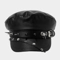 PU-Leder Newsboy Cap mit Totenkopf-Nieten – Bild 1 | LuxeStyle