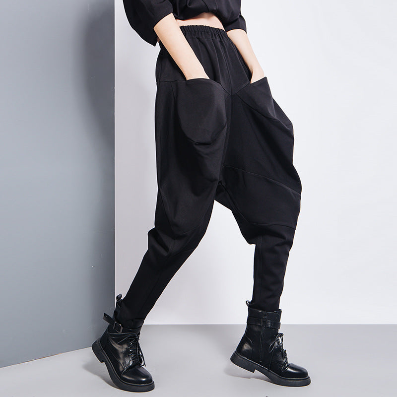 Weite Gothic-Hose mit Elastikbund