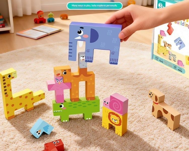 Tierstapel-Spiel mit Holzblöcken – Bild 5 | LuxeStyle