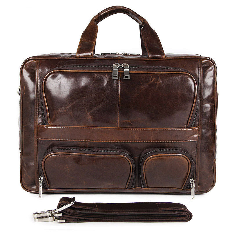 Leder-Tasche mit Computerfach – Bild 4 | LuxeStyle