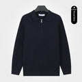 Langarmpullover mit Kragen und Halbzip