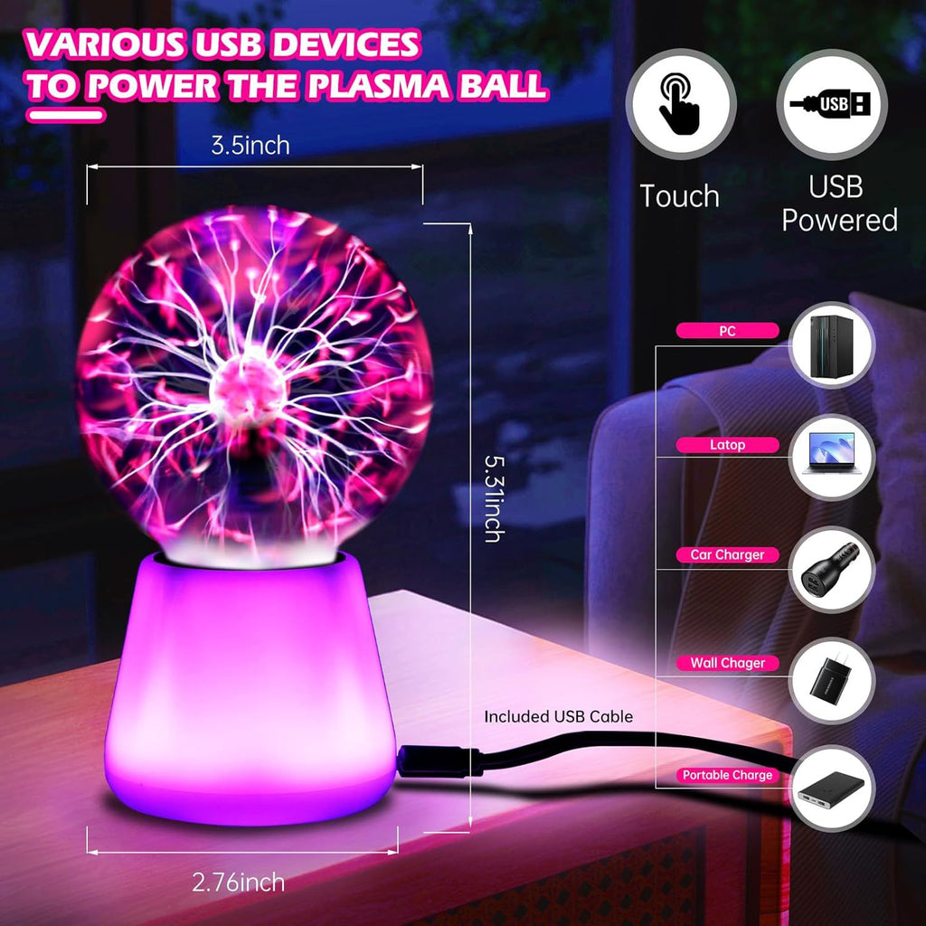 USB-Plasma-Ball mit Farbwechsel – Bild 2 | LuxeStyle