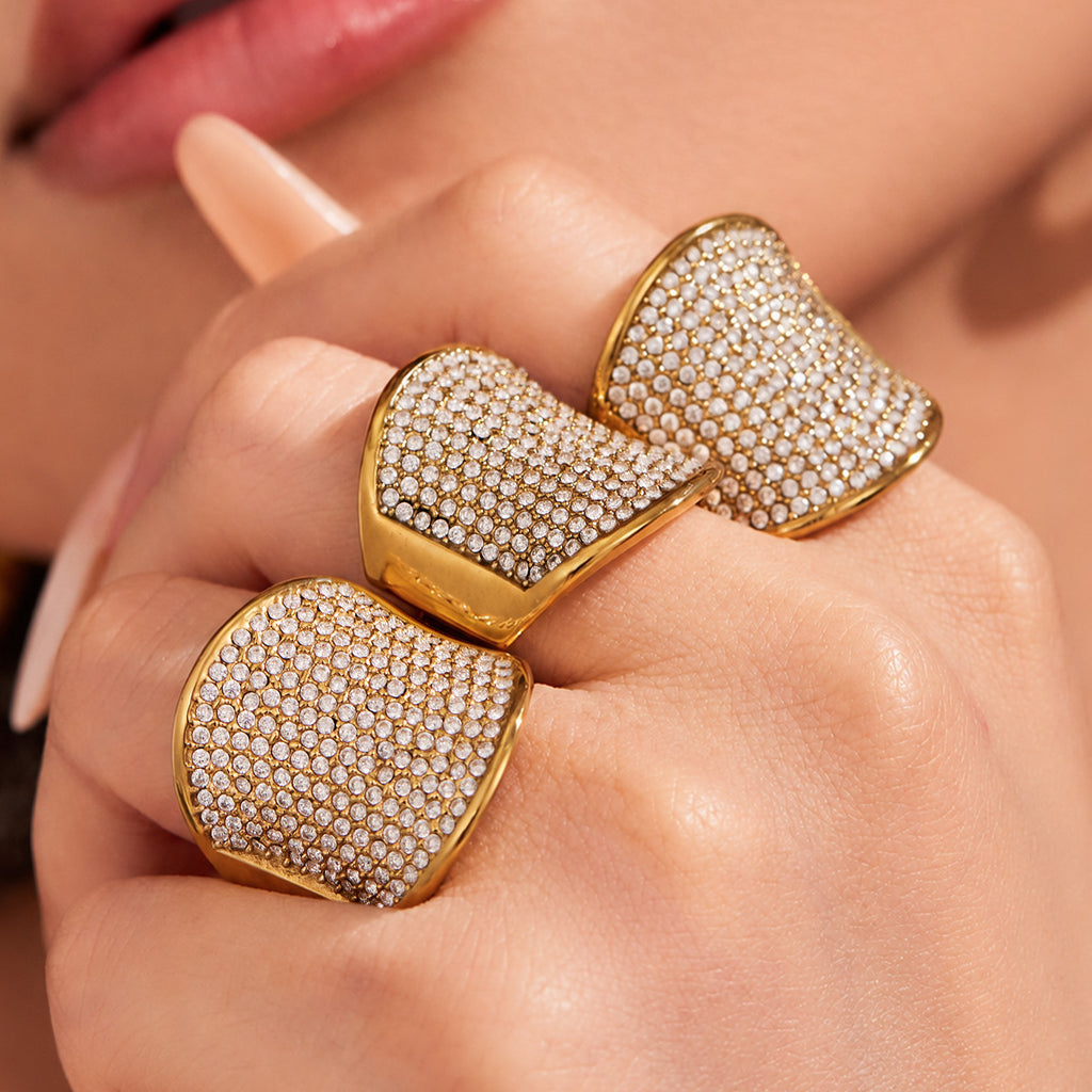 18k Gold Damenring Edelstahl