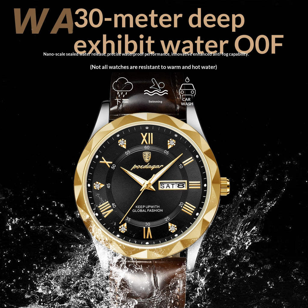 Herrenuhr Quarzwerk Lederarmband – Ansicht 4