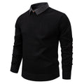 Herren 2-in-1 Strickpullover mit Hemdkragen