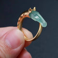 Pferde-Jahr-Ring mit Imitationsjade | LuxeStyle