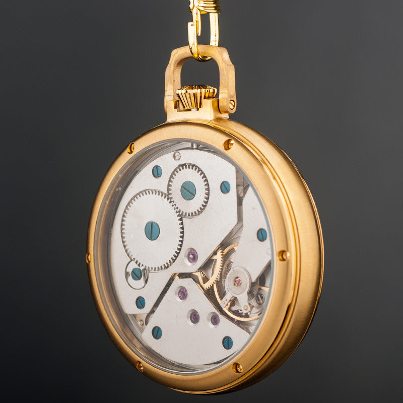 Taschenuhr aus Edelstahl mit Glaszifferblatt – Bild 2 | LuxeStyle