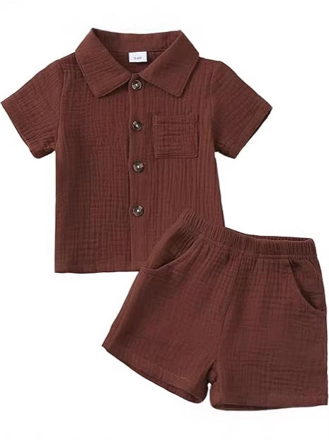 Baby Baumwoll-Leinen Set mit Shorts – Bild 10 | LuxeStyle