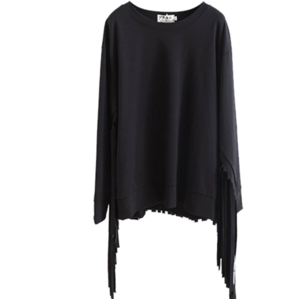 Sweatshirt mit Rundhals und langen Quasten