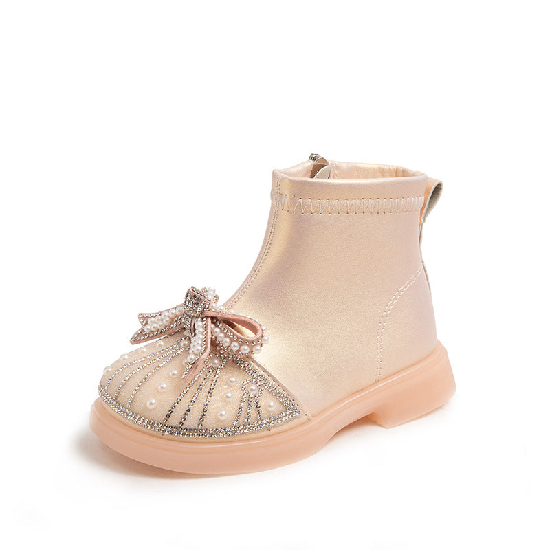 Kinder Booties mit Strass und weicher Sohle