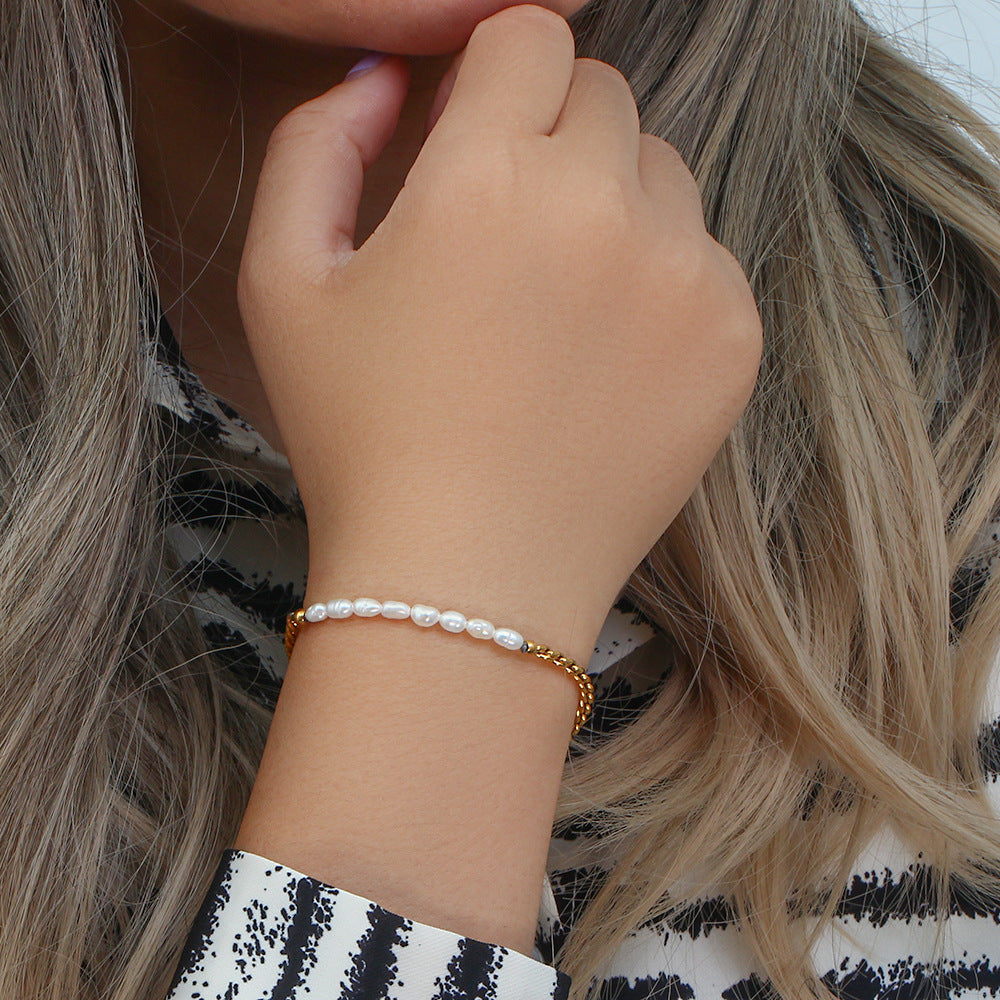 Geflochtenes Armband mit Perle – Bild 5 | LuxeStyle