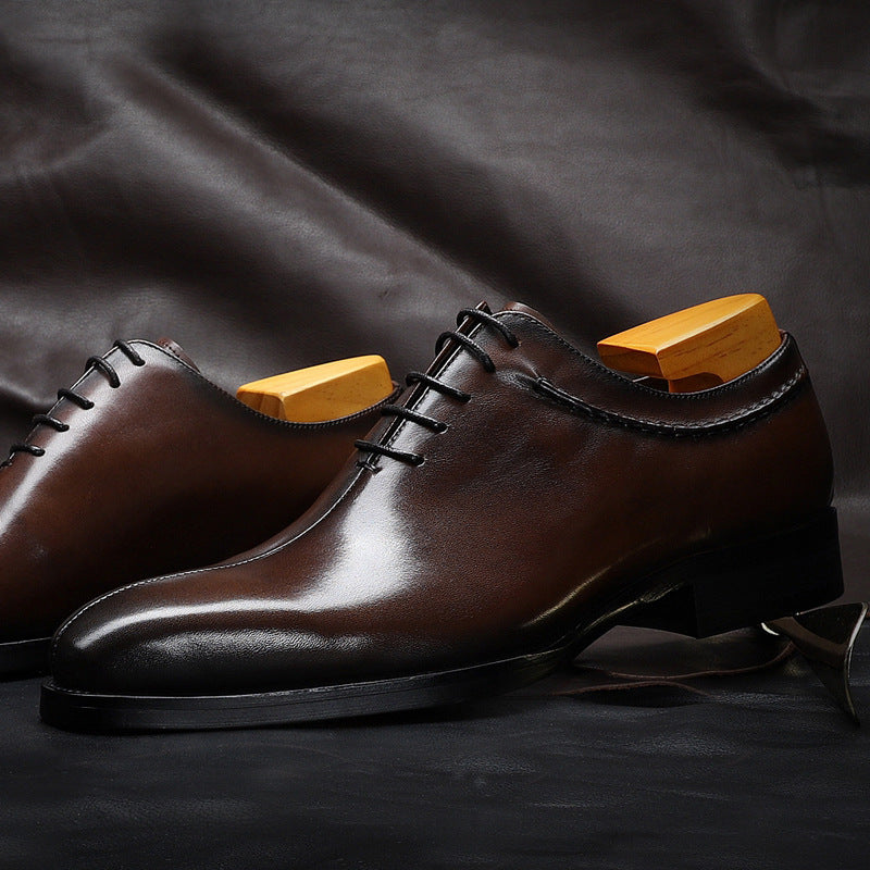 Herren Business-Lederschuhe mit spitzer Zehenpartie