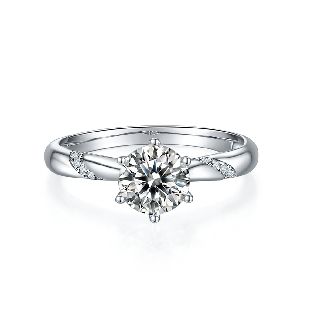 Moissanit-Verlobungsring «Solitär» 1 ct · 925 Silber D-VVS1