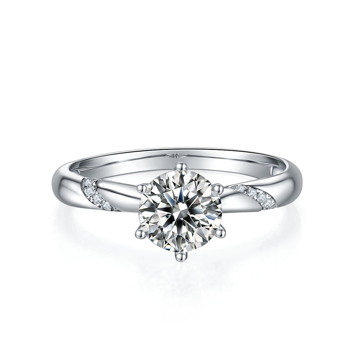 Moissanit-Verlobungsring «Solitär» 1 ct · 925 Silber D-VVS1