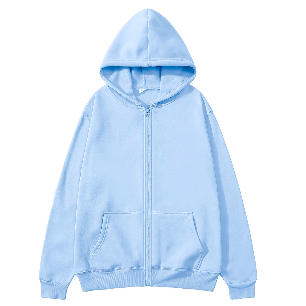 Hoodie Cardigan Solid-Fleece