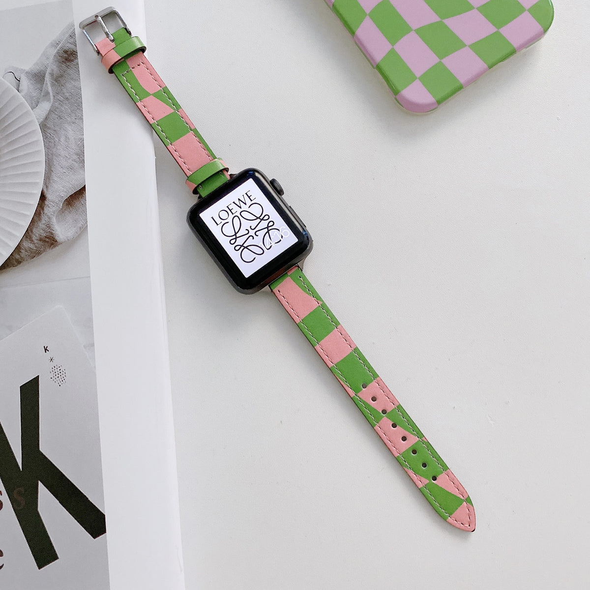 Gestreiftes Lederarmband für Apple Watch – Bild 3 | LuxeStyle