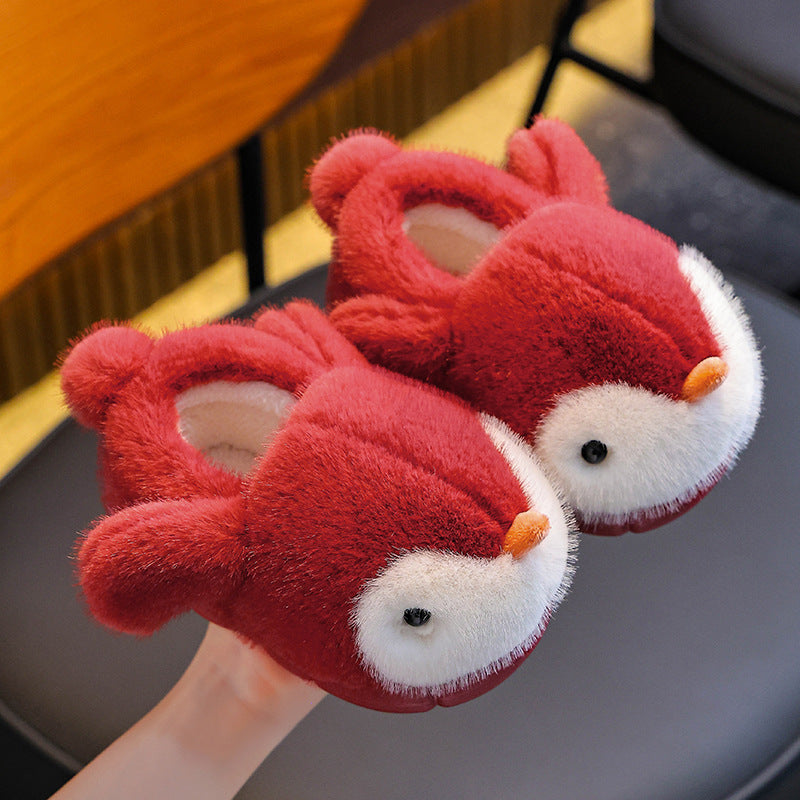 Warme Pinguin-Fleece-Hausschuhe für Kinder